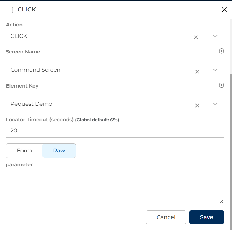 Changing the Locator Timeout value to 20 seconds