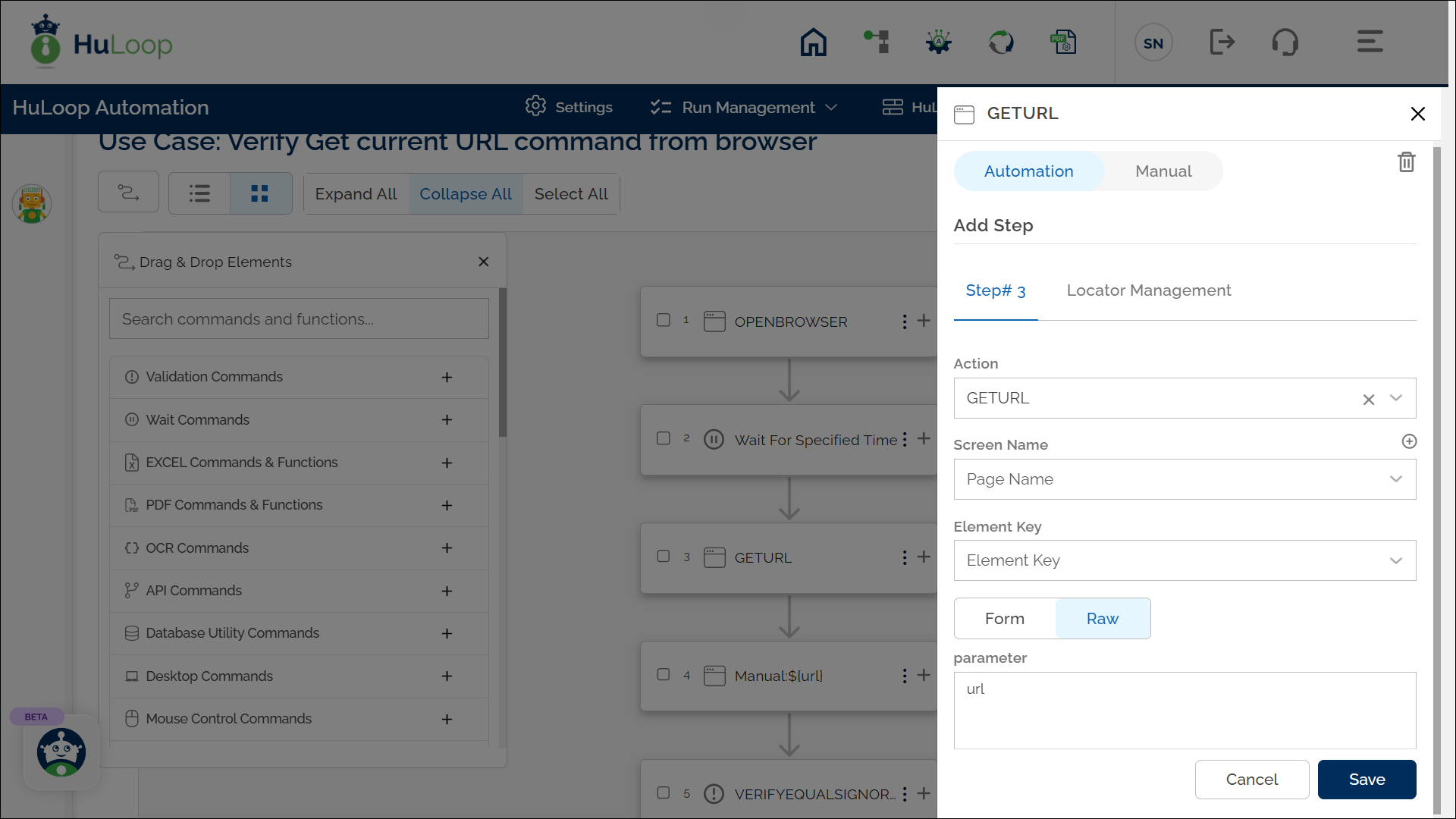 Adding Get Current Url From Browser Action in Grid View