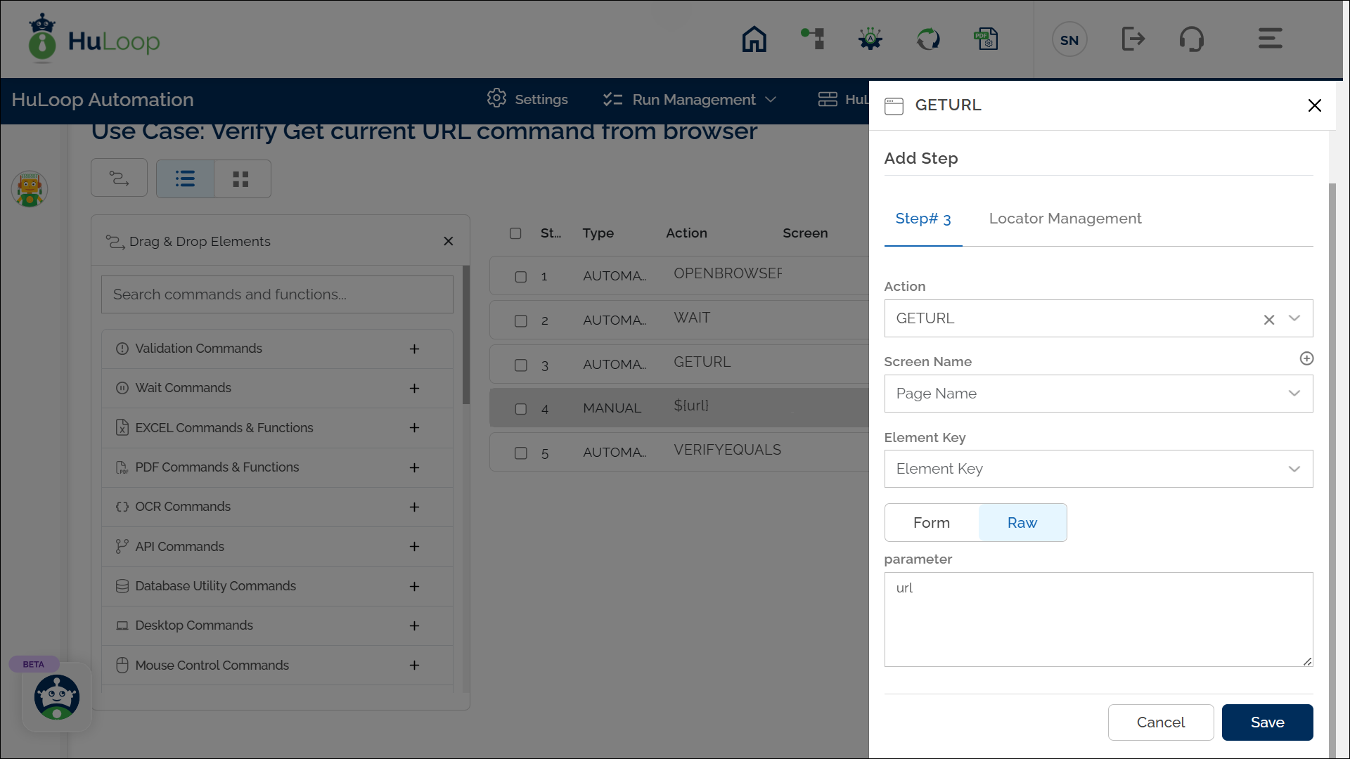 Adding Get Current Url From Browser Action in List View