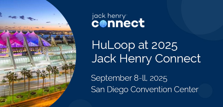 Exterior of the San Diego Convention Center promoting HuLoop at Jack Henry Connect 2025, September 8–11