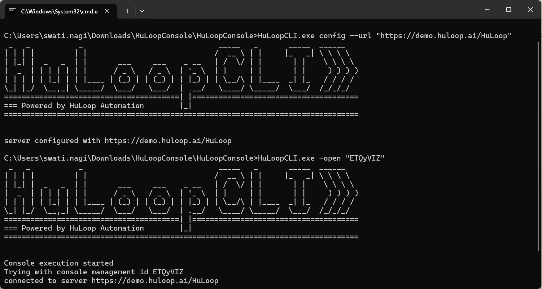IGW-huloop-cli-execute
