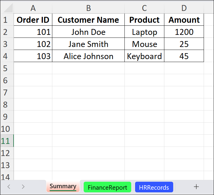 Sample Excel
