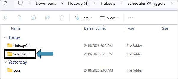 open-scheduler-folder