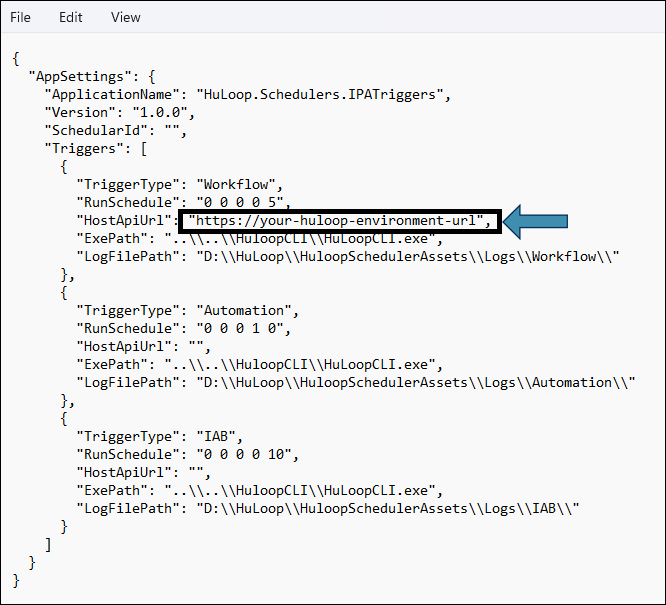 Updating the HostApiUrl value